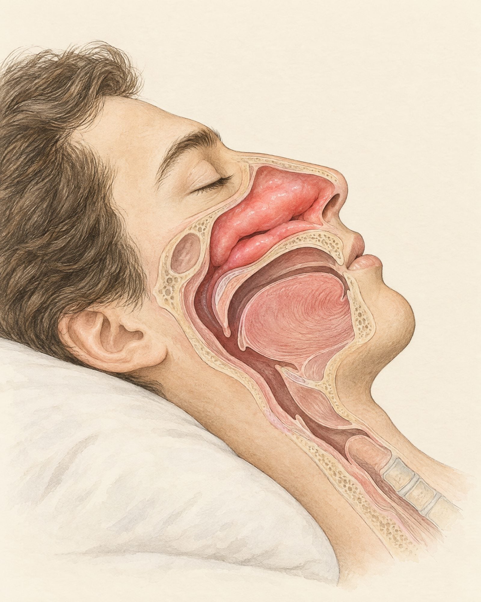 Cross-section of the nose with a swollen lining